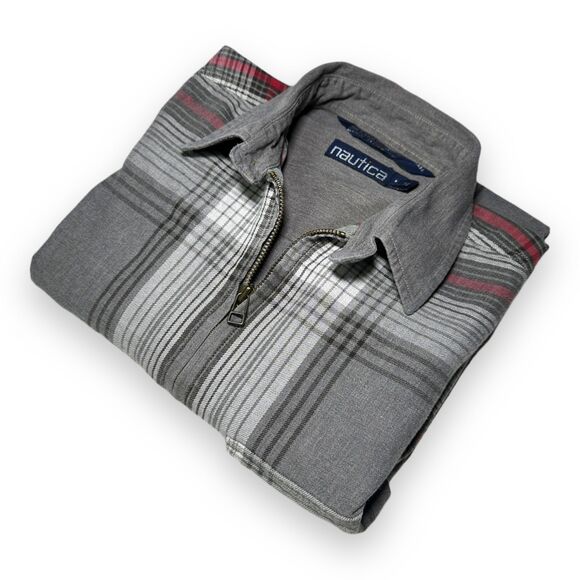 90s Vintage Nautica 1/4 Zip Relaxed Plaid Pullover Shirt Sz M Double Pocket - Picture 14 of 14